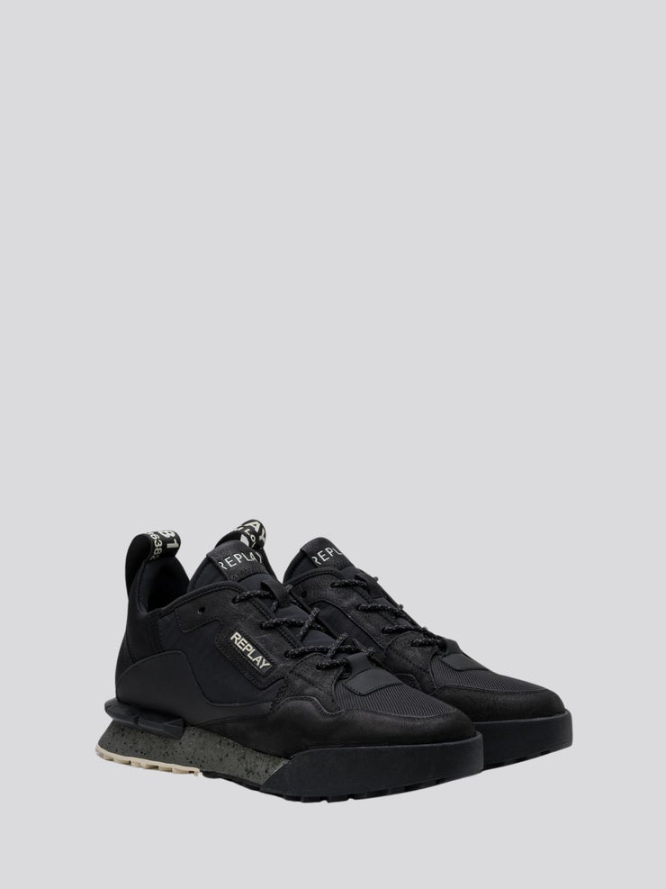 REPLAY FIELD CLASSIC X LEATHER SNEAKERS WITH LACES