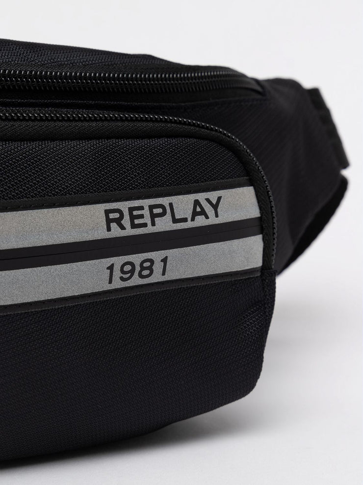 REPLAY WAIST BAG IN TEXTURED RECYCLED POLY