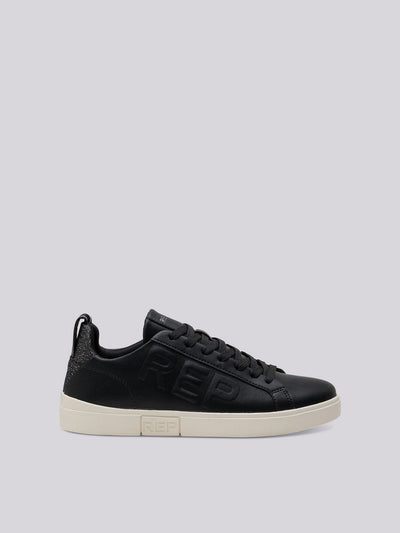 REPLAY POLYS W SPARK LEATHER SNEAKERS WITH LACES