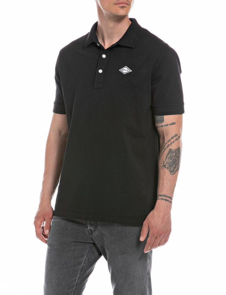 Replay men’s Pique polo shirt with print