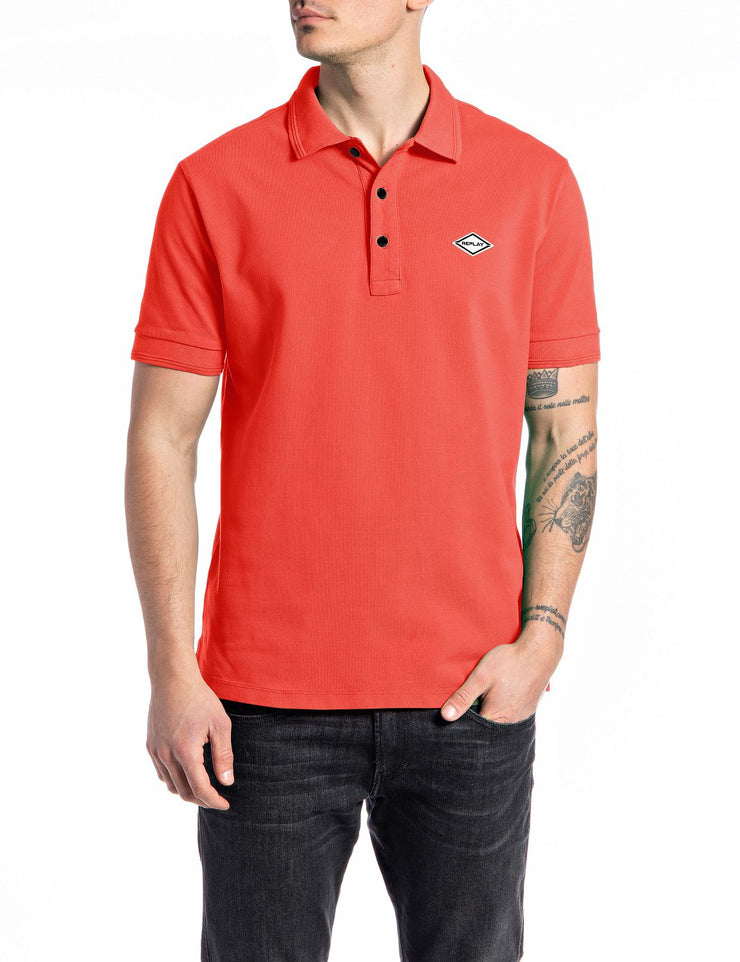 Replay men’s Pique polo shirt with print