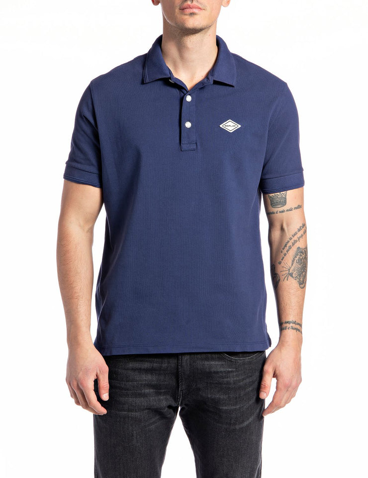 Replay men’s Pique polo shirt with print