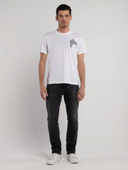 REPLAY ORGANIC COTTON T-SHIRT WITH PRINT