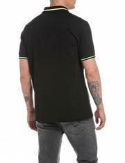 Replay men’s Pique polo shirt with contrasting coloured edges