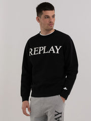 REPLAY CREWNECK SWEATSHIRT WITH ARCHIVE LOGO