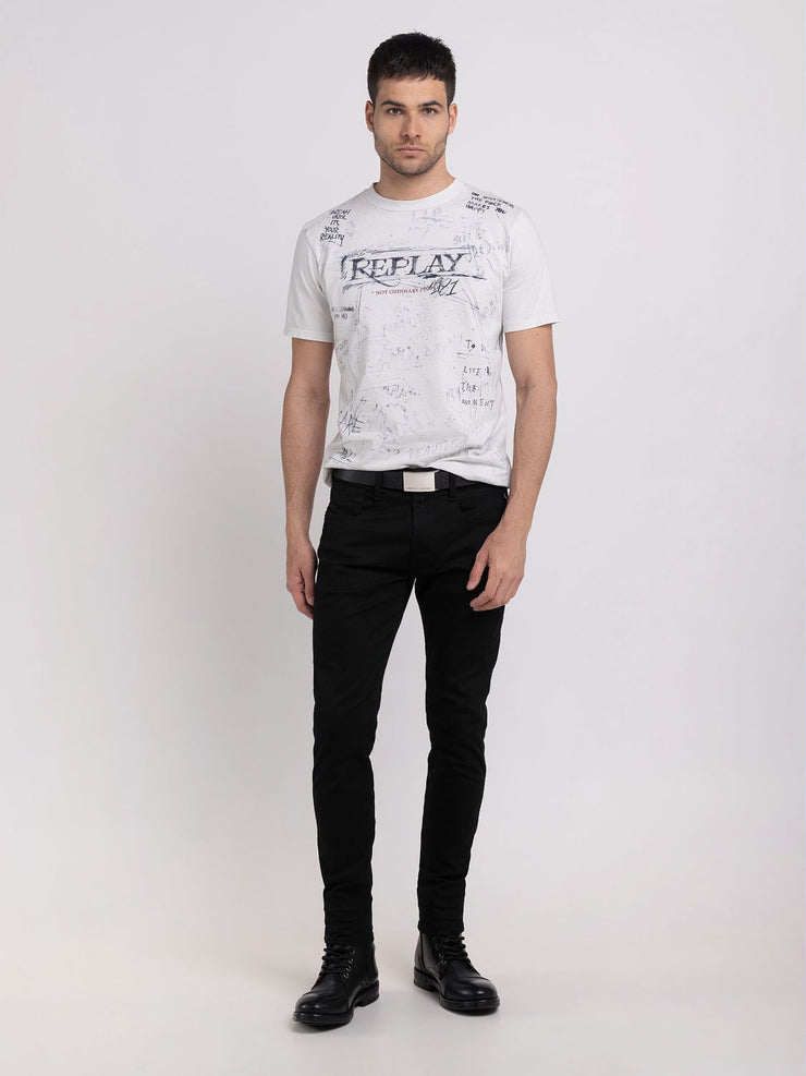 REPLAY ORGANIC COTTON T-SHIRT WITH PRINT
