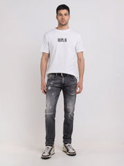 REPLAY T-SHIRT IN OPEN END JERSEY WITH PRINT