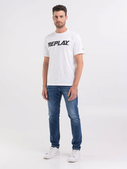REPLAY JERSEY T-SHIRT WITH PRINT