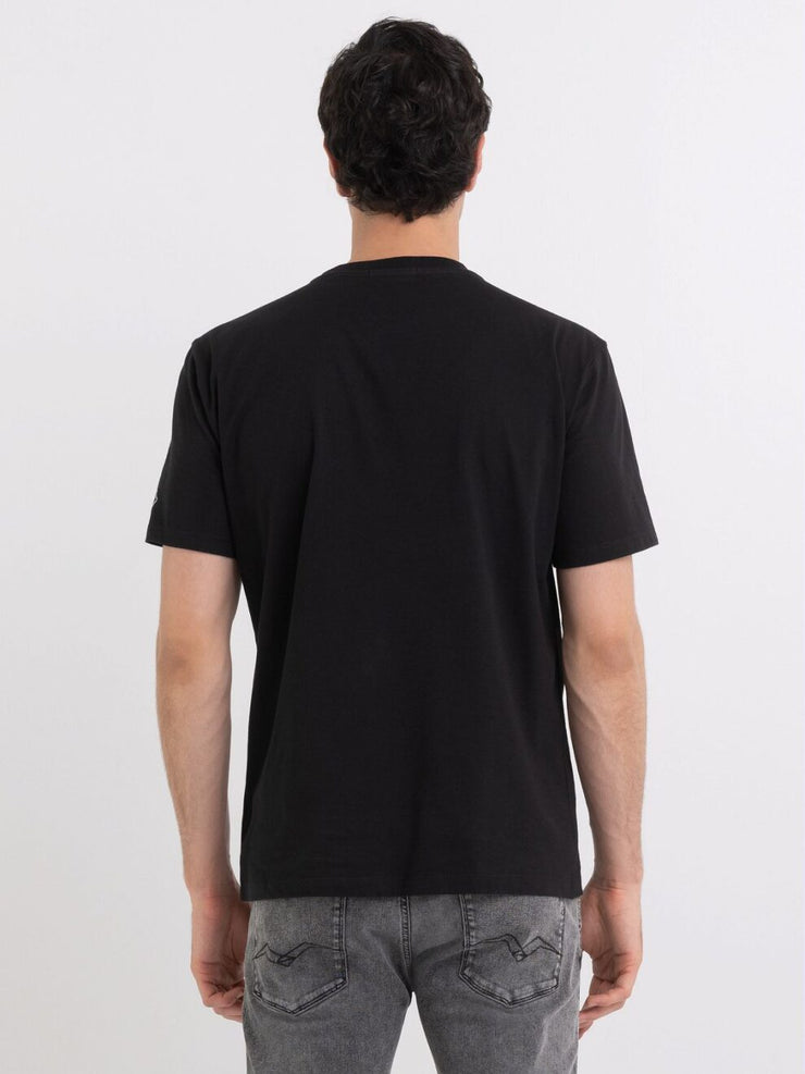 REPLAY JERSEY T-SHIRT WITH PRINT