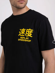 REPLAY T-SHIRT IN JERSEY WITH SPEED SHOP PRINT