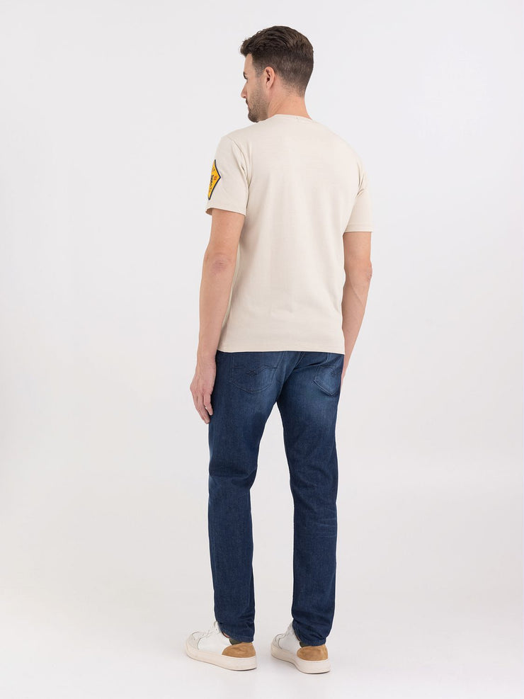 REPLAY T-SHIRT IN JERSEY WITH PATCH