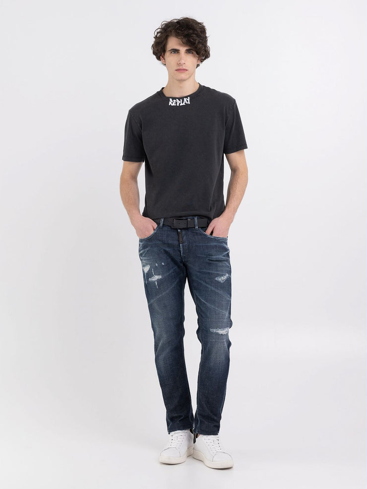 REPLAY JERSEY T-SHIRT WITH PRINT