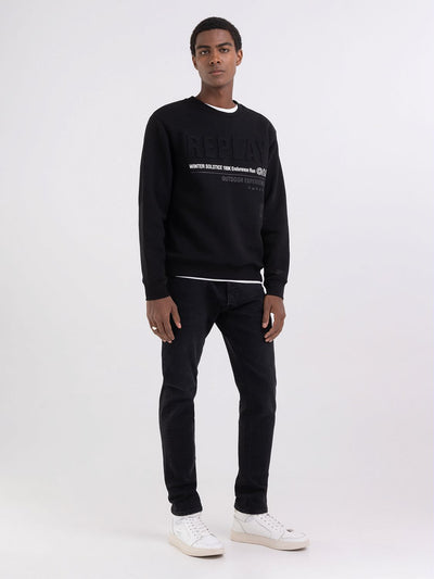 REPLAY CREWNECK SWEATSHIRT WITH OUTDOOR PRINT