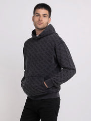 REPLAY HOODIE WITH ALL-OVER PRINT