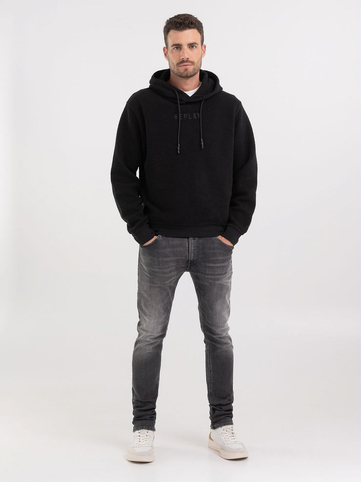 REPLAY HOODIE WITH EMBROIDERY