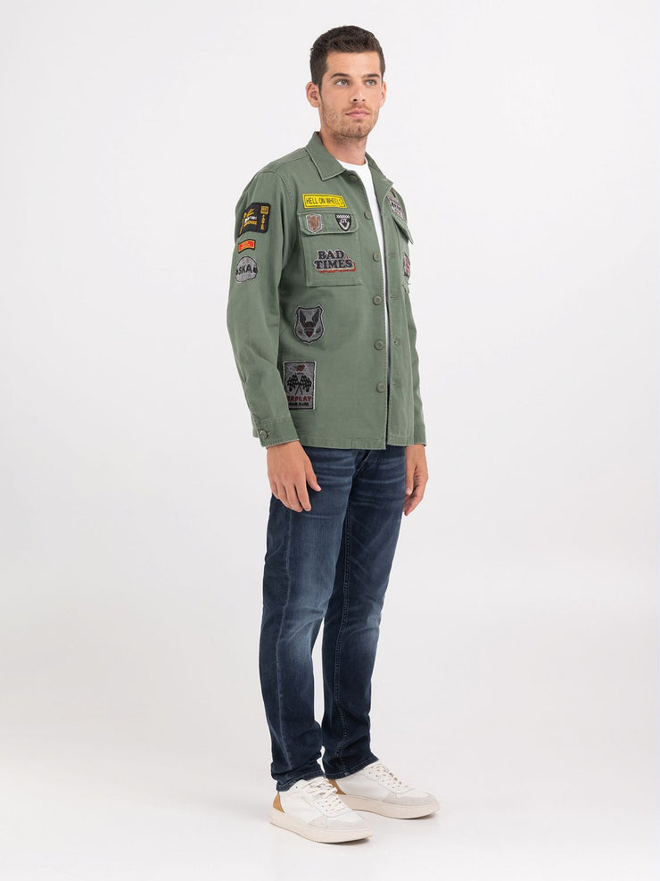 REPLAY OVERSHIRT WITH RACER PATCHES