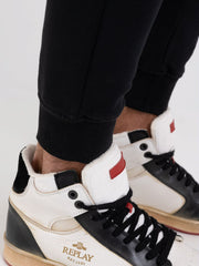 REPLAY FLEECE JOGGER TROUSERS WITH ARCHIVE LOGO