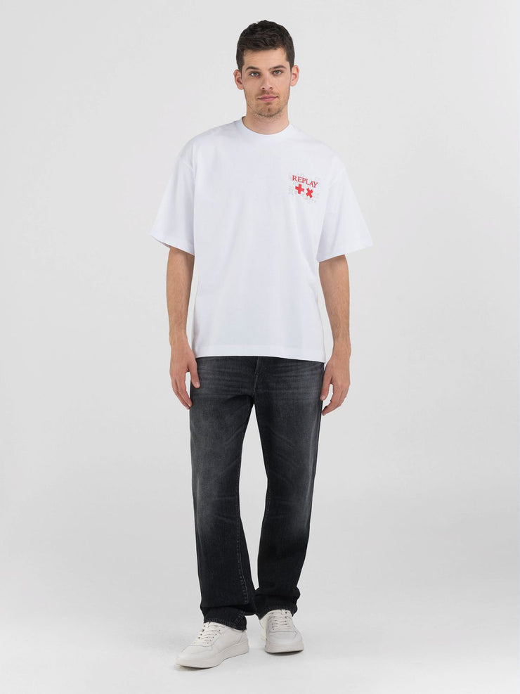 REPLAY CREW-NECK T-SHIRT WITH REPLAY X GARRIX LOGO AND LETTERING