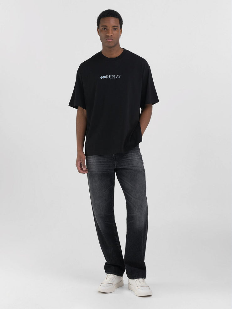 REPLAY CREW-NECK T-SHIRT WITH REPLAY X GARRIX LOGO AND LETTERING