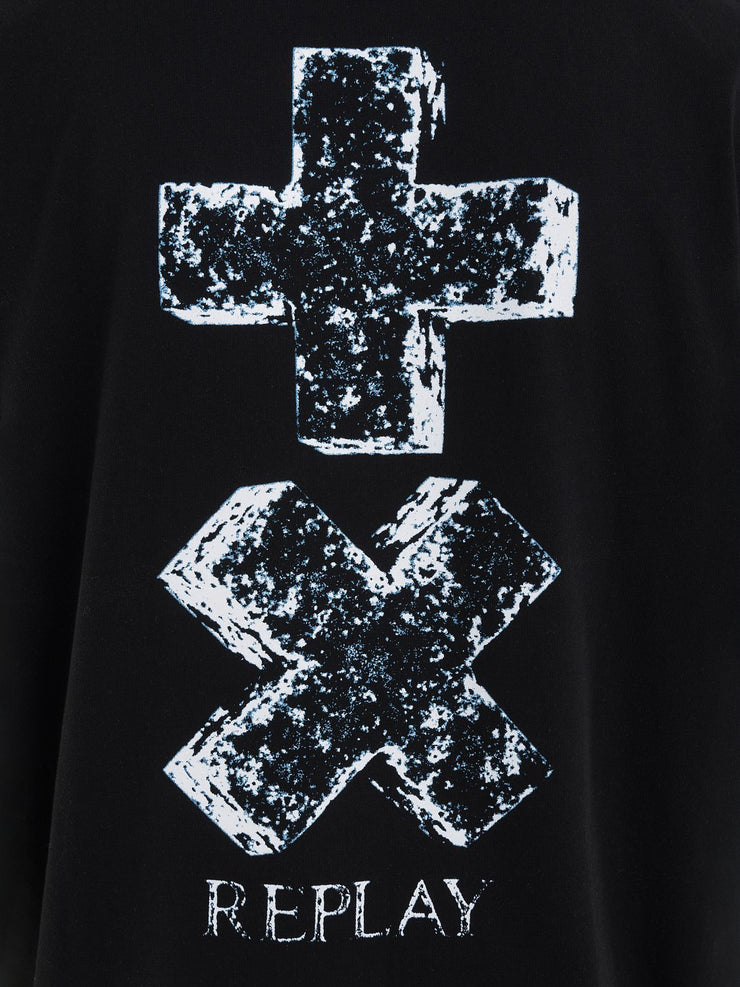 REPLAY CREW-NECK T-SHIRT WITH REPLAY X GARRIX LOGO AND LETTERING