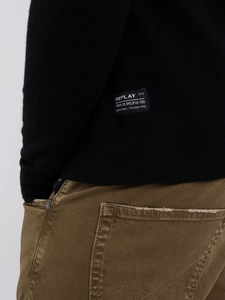 REPLAY SWEATER IN COTTON AND CASHMERE WITH PRINT