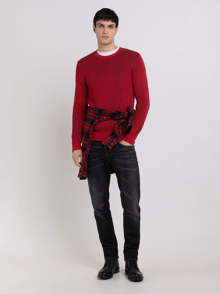 REPLAY CREWNECK SWEATER IN COTTON