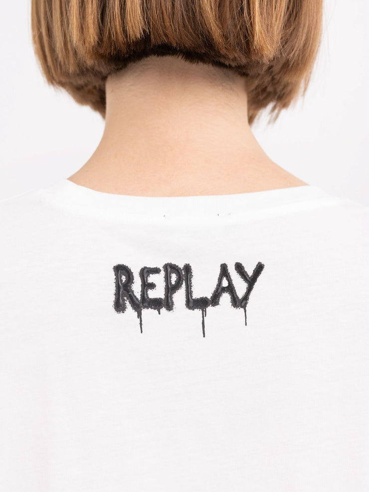 REPLAY BOXY FIT T-SHIRT WITH PRINT
