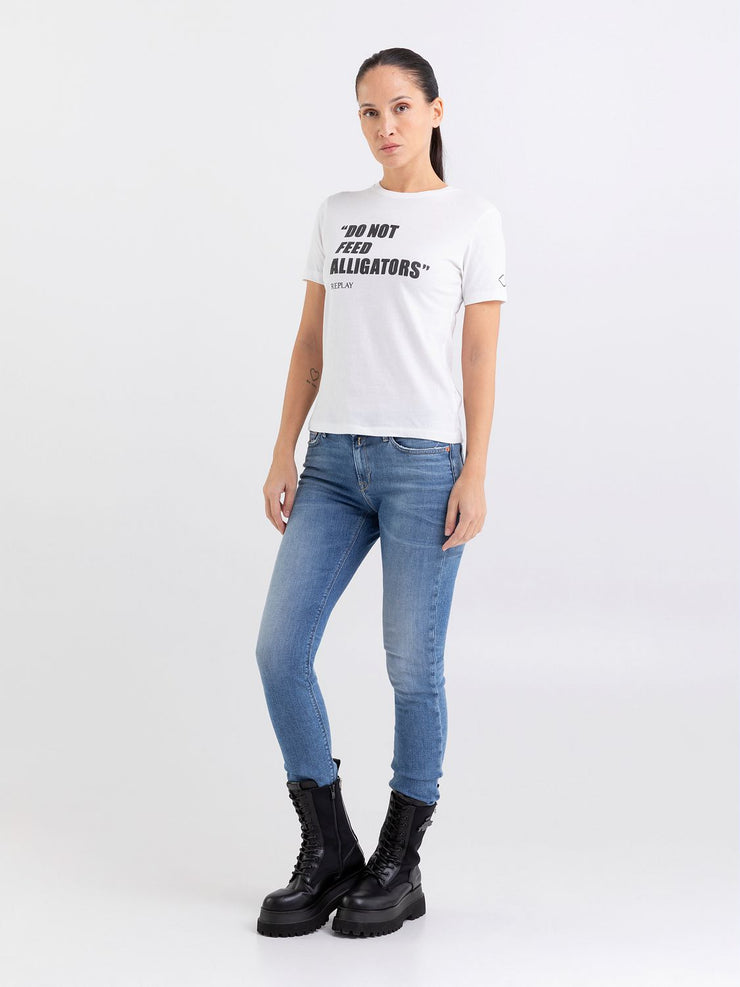 REPLAY JERSEY T-SHIRT WITH PRINT