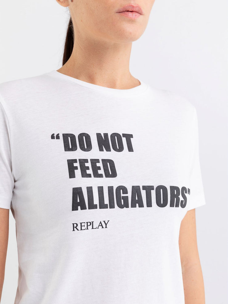 REPLAY JERSEY T-SHIRT WITH PRINT